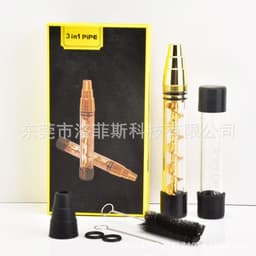 image-Wholesale Spiral Pipe 3in1 Glass Twisty Blunt Gold
