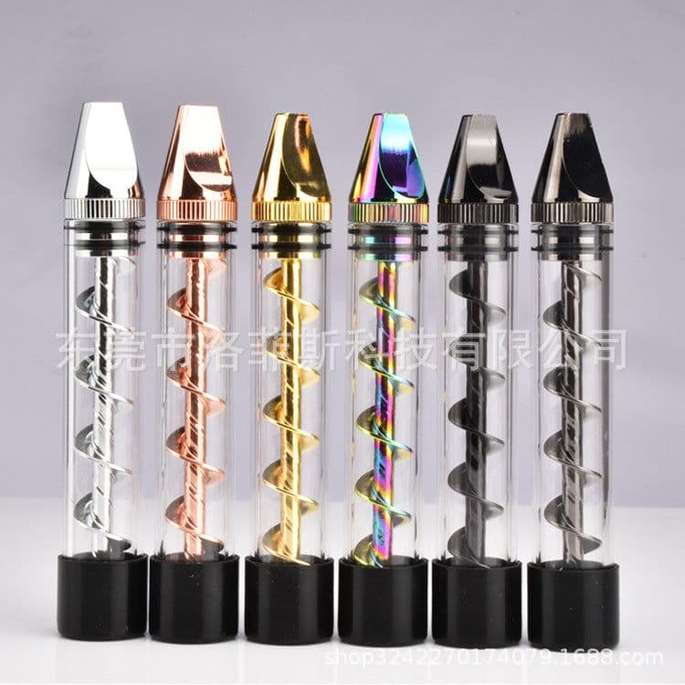 image-Glass Pipe 3-in-1 Twisty Blunt Mini Black Metal