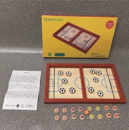 image-Wooden Bouncing Chess Set For Parent Child Bumper Catapult Desktop Ice Hockey