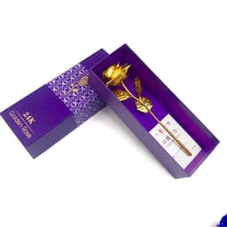 image-24K Luminous Color Gold Rose Flower Set
