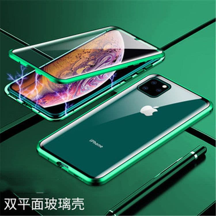 image-Suitable for iPhone12 double-sided Magneto mobile phone case Apple 11Promax magnetic metal frame protective cover xs