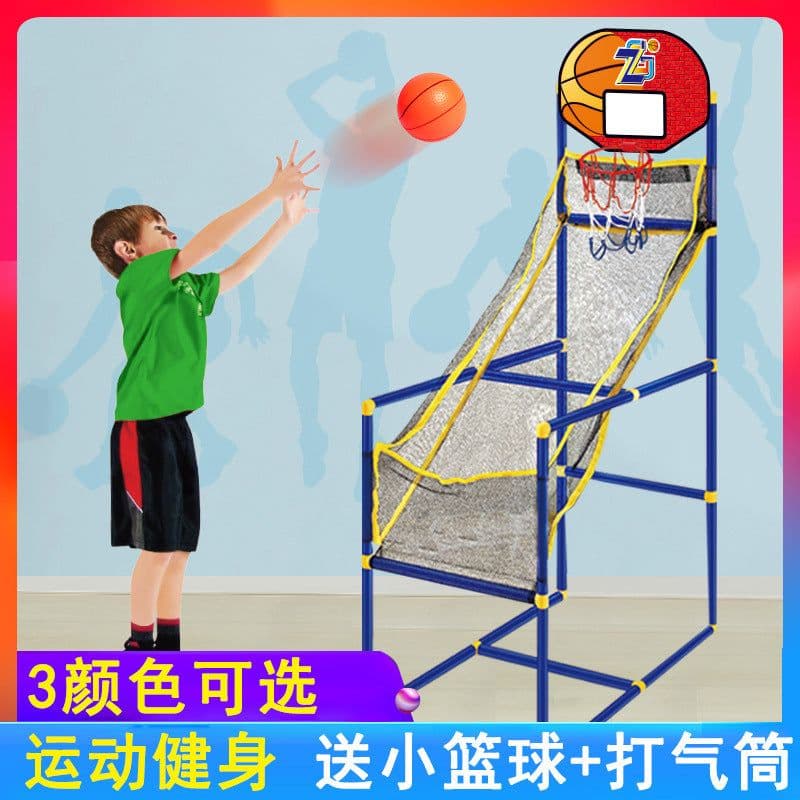 image-Kids' Portable Shooting Machine, Basketball Toy Indoor/Outdoor - Red, 1.49M Height