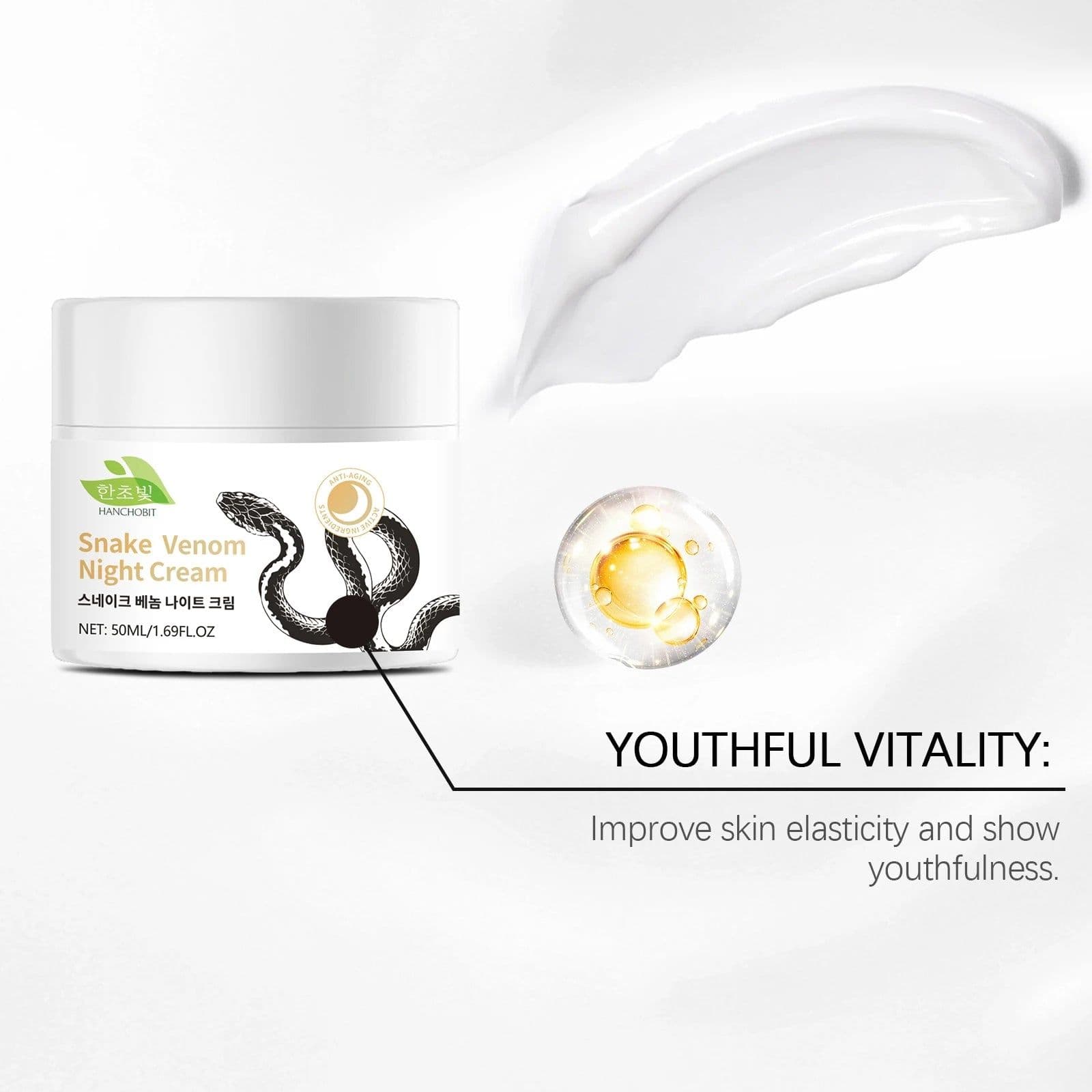 image-Snake Venom Night Cream: Daily Facial Care for Deep Nourishment, Refining Skin Texture, and Delivering a Smooth Complexion