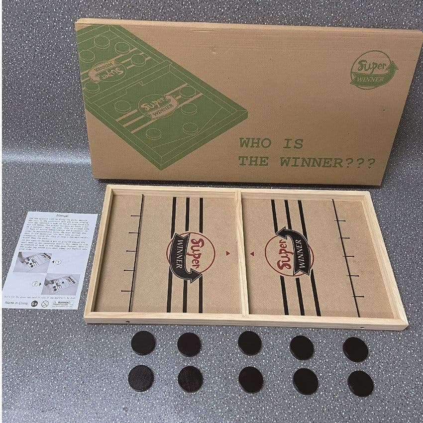 image-Wooden Bouncing Chess Set For Parent Child Bumper Catapult Desktop Ice Hockey