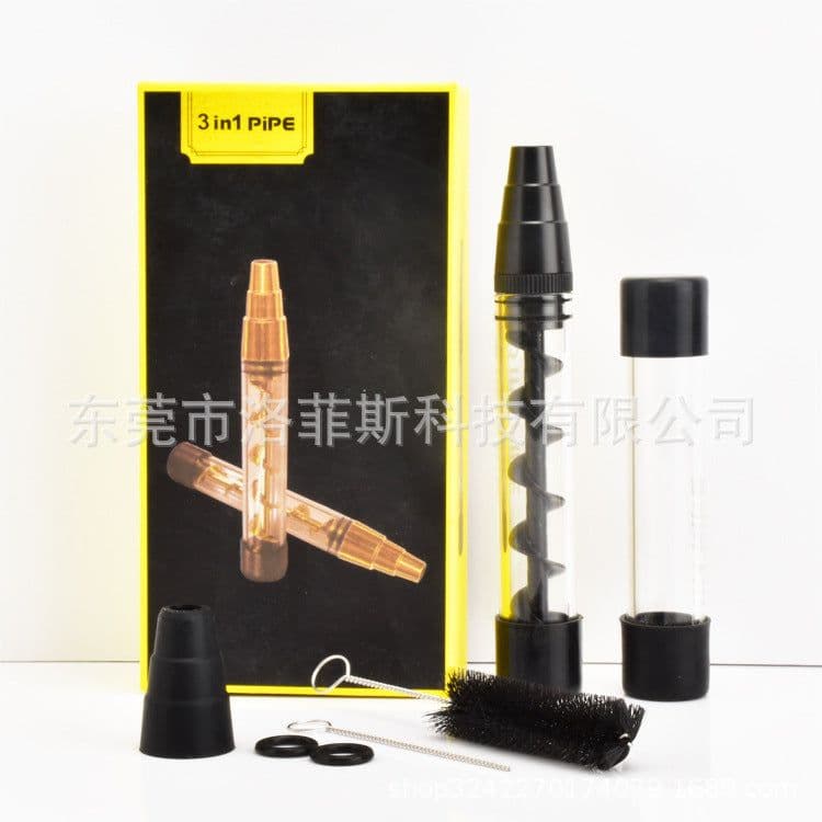 image-Wholesale Spiral Pipe 3in1 Glass Twisty Blunt Gold