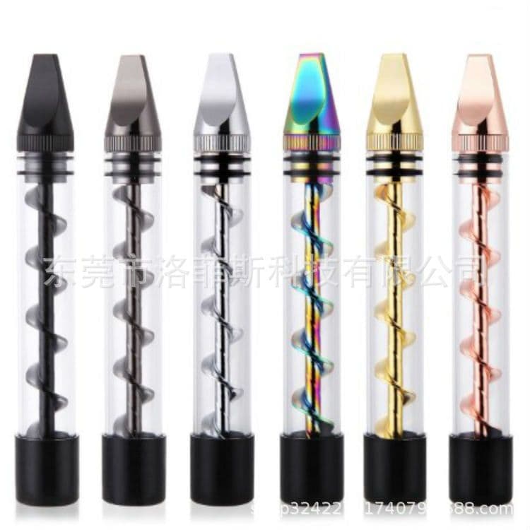 image-Glass Pipe 3-in-1 Twisty Blunt Mini Black Metal