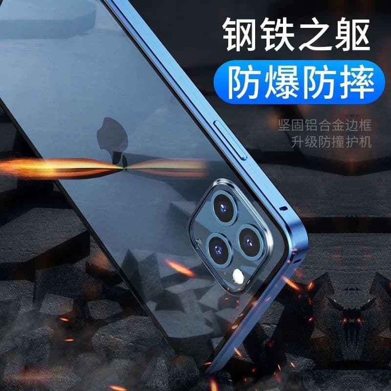 image-Suitable for iphone13 magnetic mobile phone shell Apple 12pro anti-peep Magneto 11pro metal all-inclusive protective cover