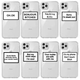 image-Cross-border exclusive trendy English sentences suitable for iphone15promax mobile phone case transparent TPU11 Apple Xs