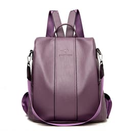 image-Women's Quinoa Backpack - Large Capacity Leather Travel Bag