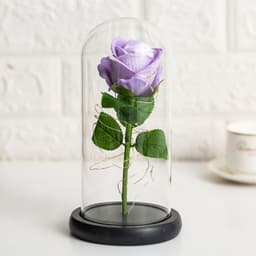 image-Preserved Flower Glass Cover - Rose Gold Foil