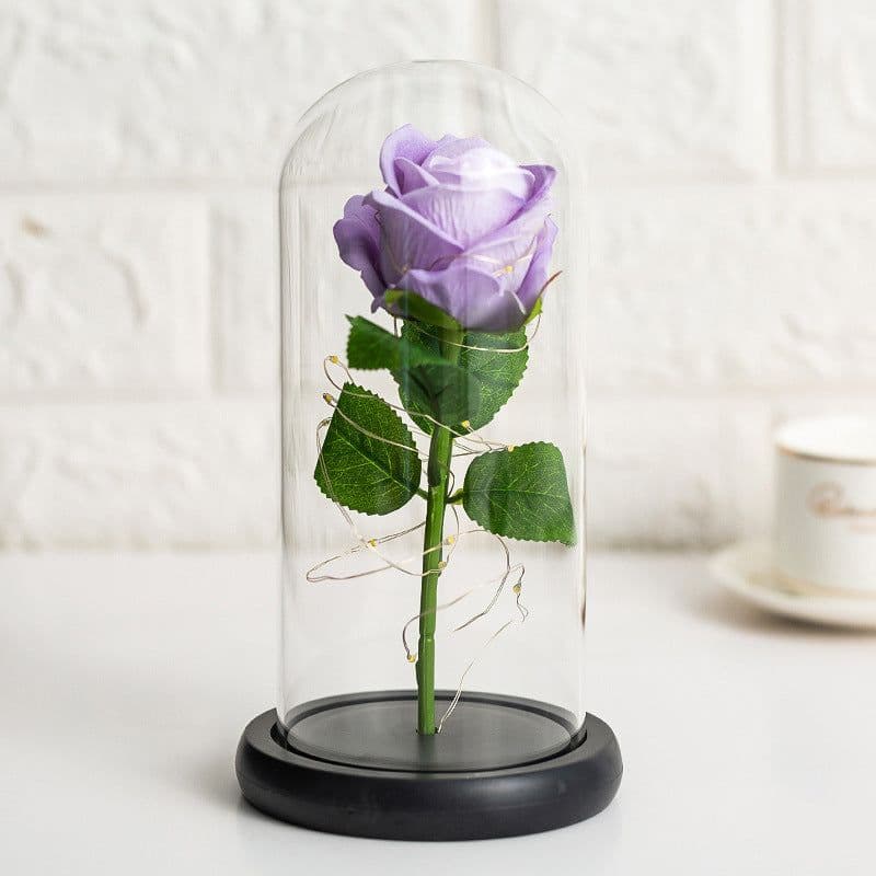image-Preserved Flower Glass Cover - Rose Gold Foil