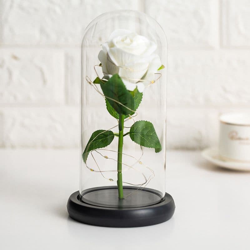 image-Preserved Flower Glass Cover - Rose Gold Foil