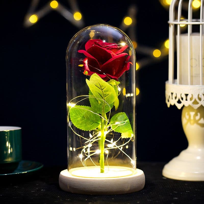 image-Preserved Flower Glass Cover - Rose Gold Foil