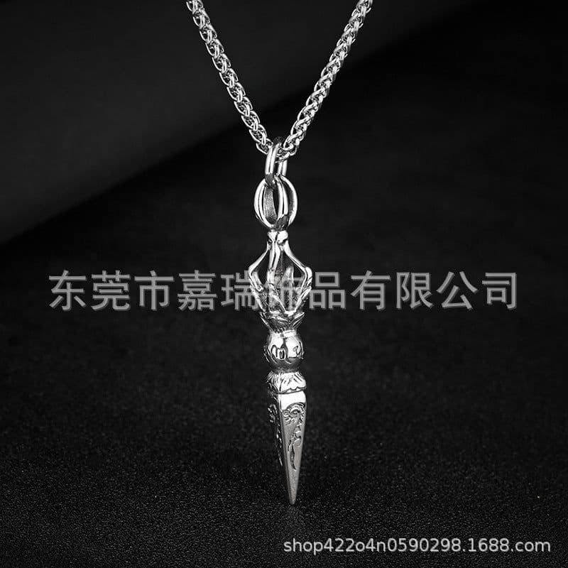 image-JR Titanium Steel Necklace - Six Character Mantra