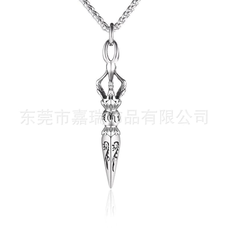 image-JR Titanium Steel Necklace - Six Character Mantra