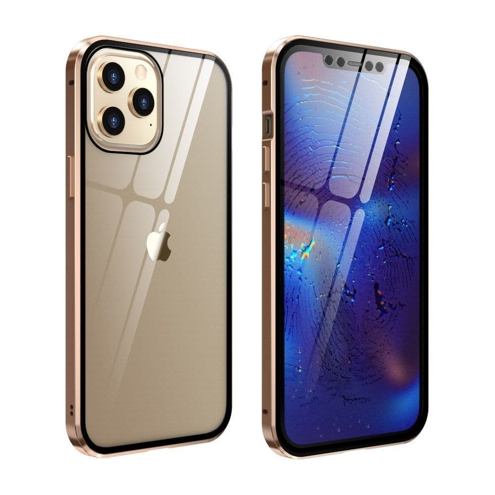 image-Suitable for iPhone12 double-sided Magneto mobile phone case Apple 11Promax magnetic metal frame protective cover xs