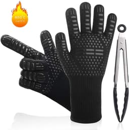 image-Fireproof BBQ Gloves - 800°F Heat Resistant Silicone