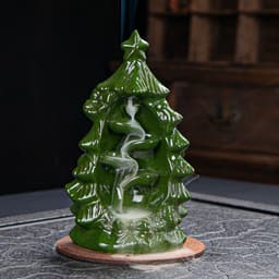 image-Cross-border products, ceramic backflow incense burner, both right and left, backflow smoke incense burner, send 50 incense sticks, send non-slip pads, large, medium and small