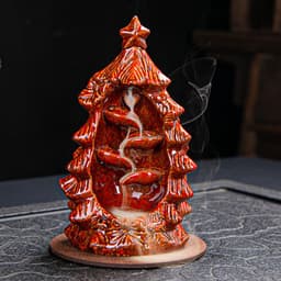 image-Cross-border products, ceramic backflow incense burner, both right and left, backflow smoke incense burner, send 50 incense sticks, send non-slip pads, large, medium and small
