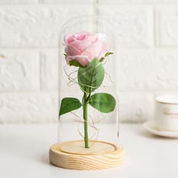image-Preserved Flower Glass Cover - Rose Gold Foil