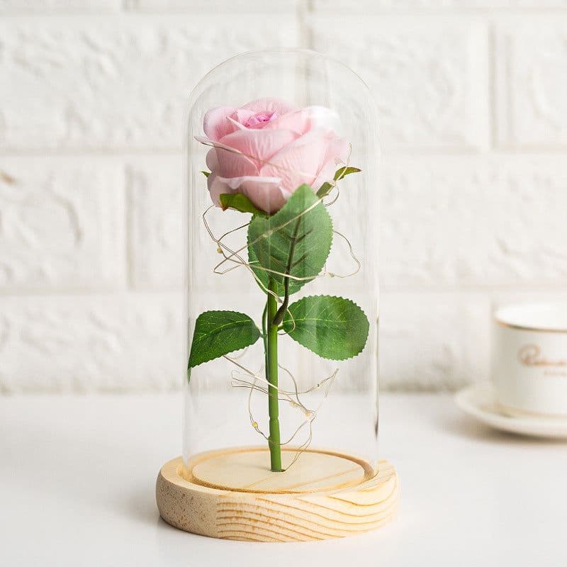 image-Preserved Flower Glass Cover - Rose Gold Foil