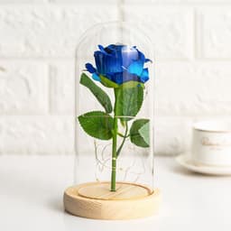 image-Preserved Flower Glass Cover - Rose Gold Foil