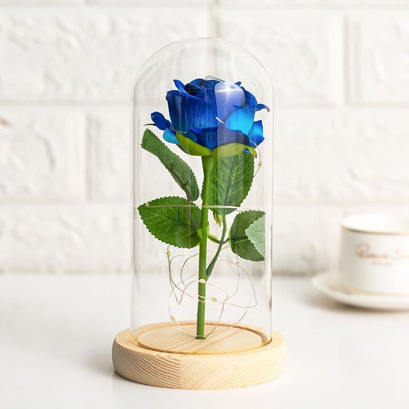 image-Preserved Flower Glass Cover - Rose Gold Foil