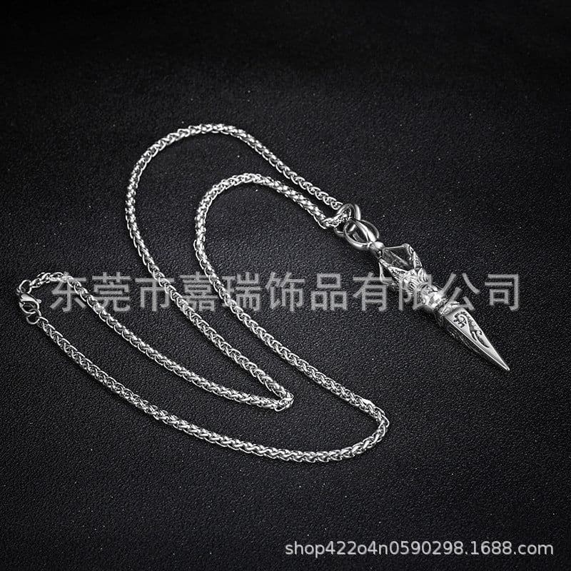image-JR Titanium Steel Necklace - Six Character Mantra
