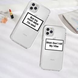 image-Cross-border exclusive trendy English sentences suitable for iphone15promax mobile phone case transparent TPU11 Apple Xs