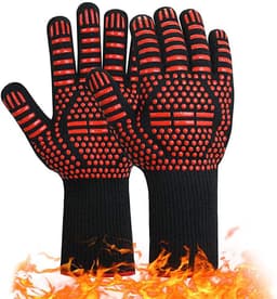 image-Fireproof BBQ Gloves - 800°F Heat Resistant Silicone