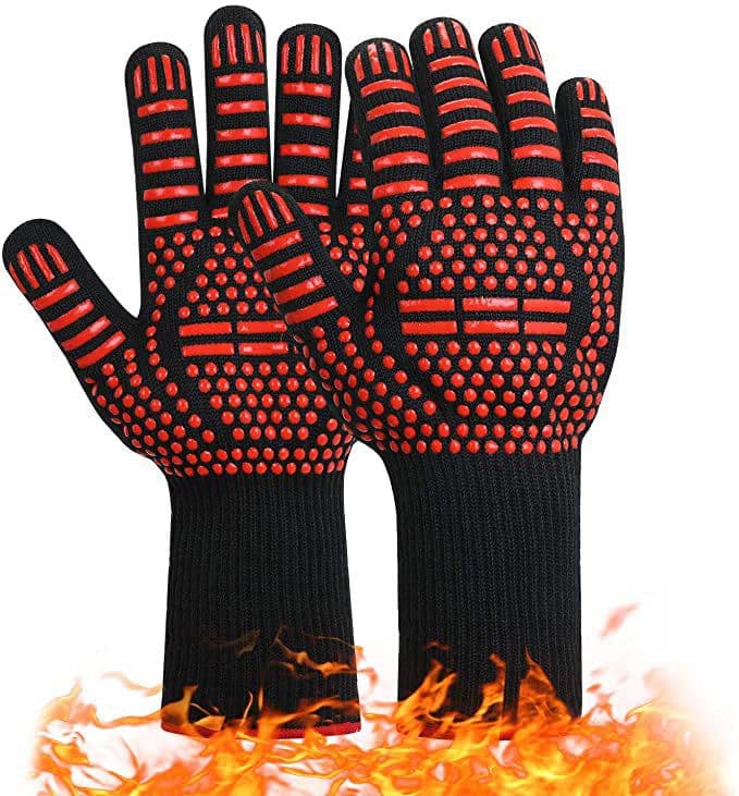 image-Fireproof BBQ Gloves - 800°F Heat Resistant Silicone