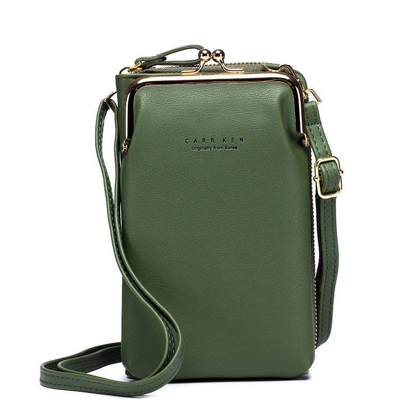 image-Multifunctional PU Leather Wallet with Mobile Phone Pocket