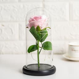 image-Preserved Flower Glass Cover - Rose Gold Foil
