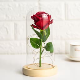 image-Preserved Flower Glass Cover - Rose Gold Foil