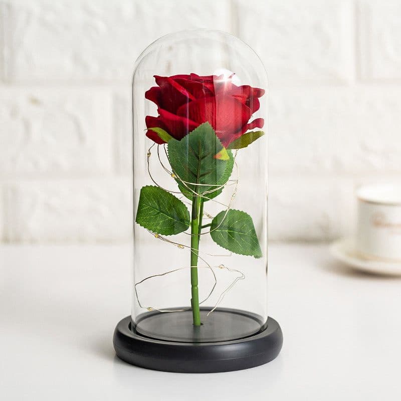 image-Preserved Flower Glass Cover - Rose Gold Foil