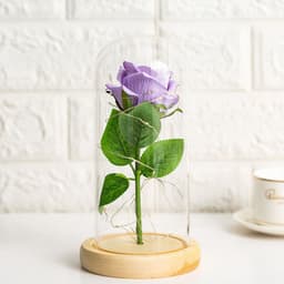 image-Preserved Flower Glass Cover - Rose Gold Foil