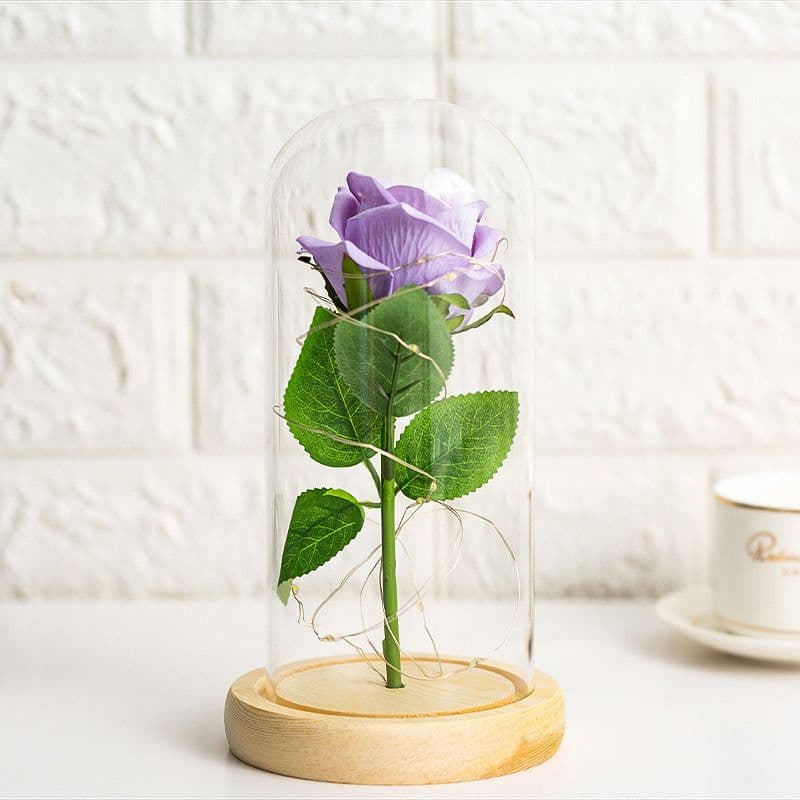 image-Preserved Flower Glass Cover - Rose Gold Foil