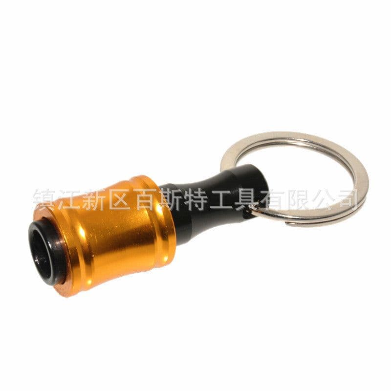 image-6-piece set of color key chain post, batch head post, mountaineering buckle set, 1/4 hexagonal handle drill bit storage post