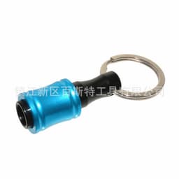 image-6-piece set of color key chain post, batch head post, mountaineering buckle set, 1/4 hexagonal handle drill bit storage post