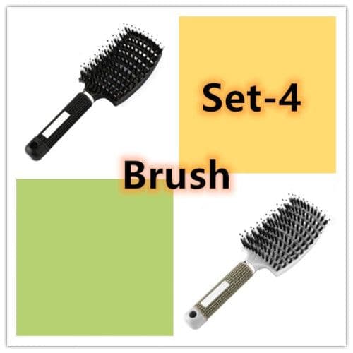 image-Bristle Hair Brush - Detangler Massage Comb