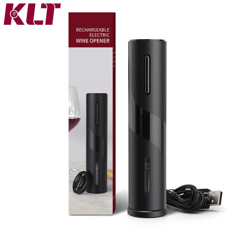 image-KLT factory direct supply cross-border sales of USB red wine electric bottle opener stainless steel rechargeable electric bottle opener