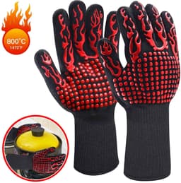 image-Fireproof BBQ Gloves - 800°F Heat Resistant Silicone
