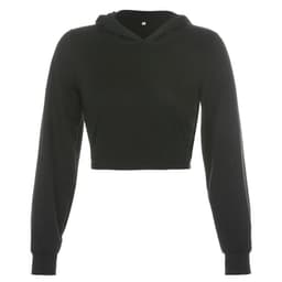 image-Trendy 2020 Hooded Long-Sleeved Women's Sweater - Black, L