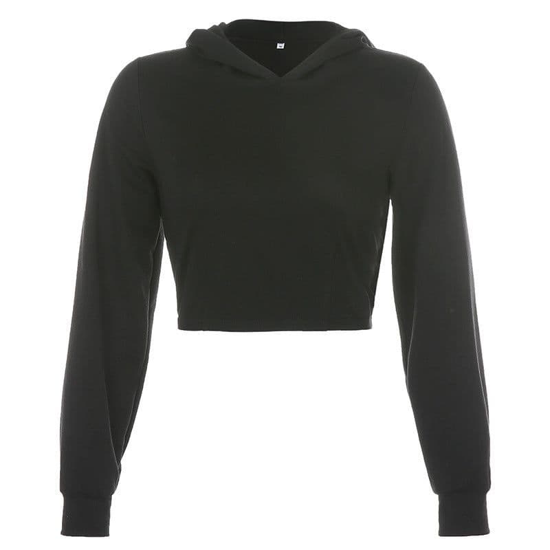 image-Trendy 2020 Hooded Long-Sleeved Women's Sweater - Black, L
