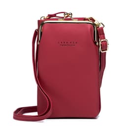 image-Multifunctional PU Leather Wallet with Mobile Phone Pocket