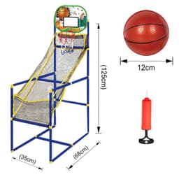 image-Kids' Portable Shooting Machine, Basketball Toy Indoor/Outdoor - Red, 1.49M Height