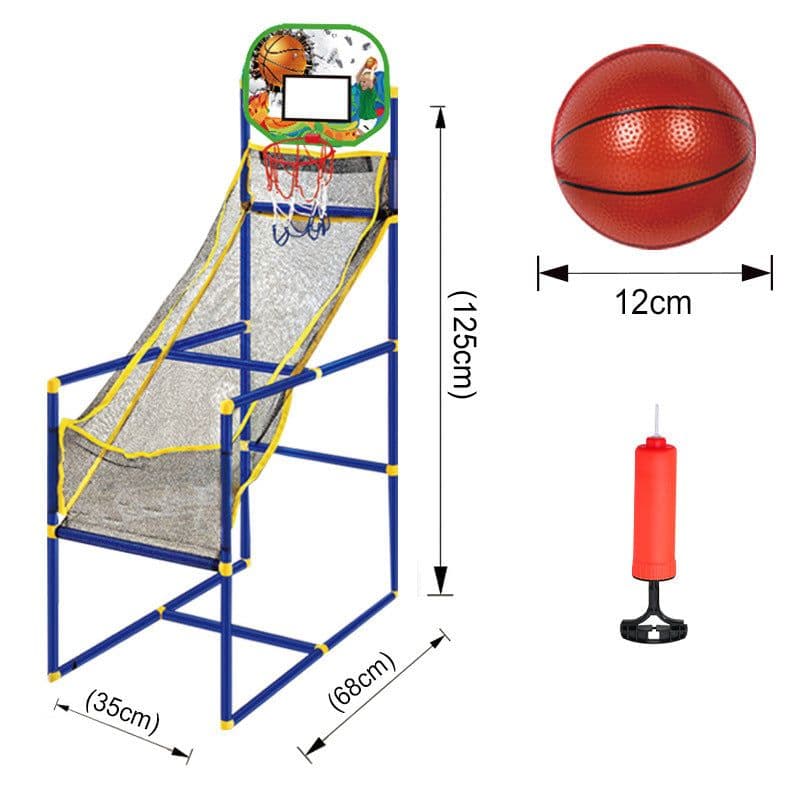 image-Kids' Portable Shooting Machine, Basketball Toy Indoor/Outdoor - Red, 1.49M Height