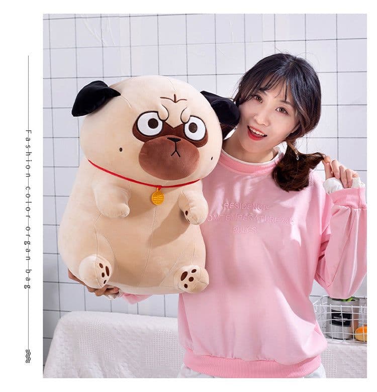 image-Black Shar Pei Plush Toy Pillow 90cm Sleeping Doll