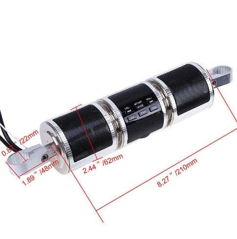 image-Motorcycle Bluetooth Music Player MP3 Motorcycle Stereo Speaker FM Radio Adjustable LED Screen