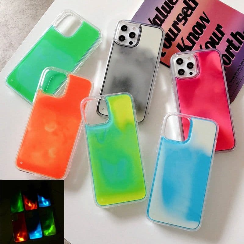 image-Suitable for iPhone12ProMax mobile phone shell Apple 11 luminous pure color liquid quicksand shell XR all-inclusive protective cover